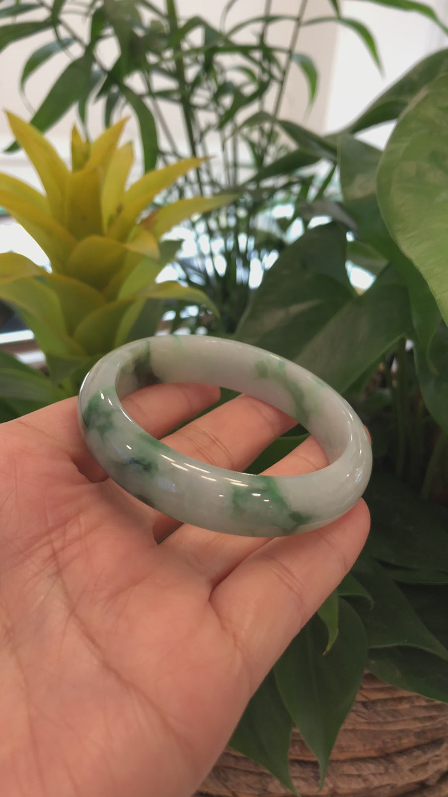 Genuine Burmese Jadeite Jade Bangle Bracelet (56.2 mm) #33