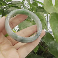 Baikalla Blue-Green Classic Real Jadeite Jade Bangle Bracelet (57.13mm) #391