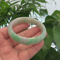 Baikalla™ "Classic Bangle" Genuine Jadeite Jade Green Bangle Bracelet (55.84mm)#900