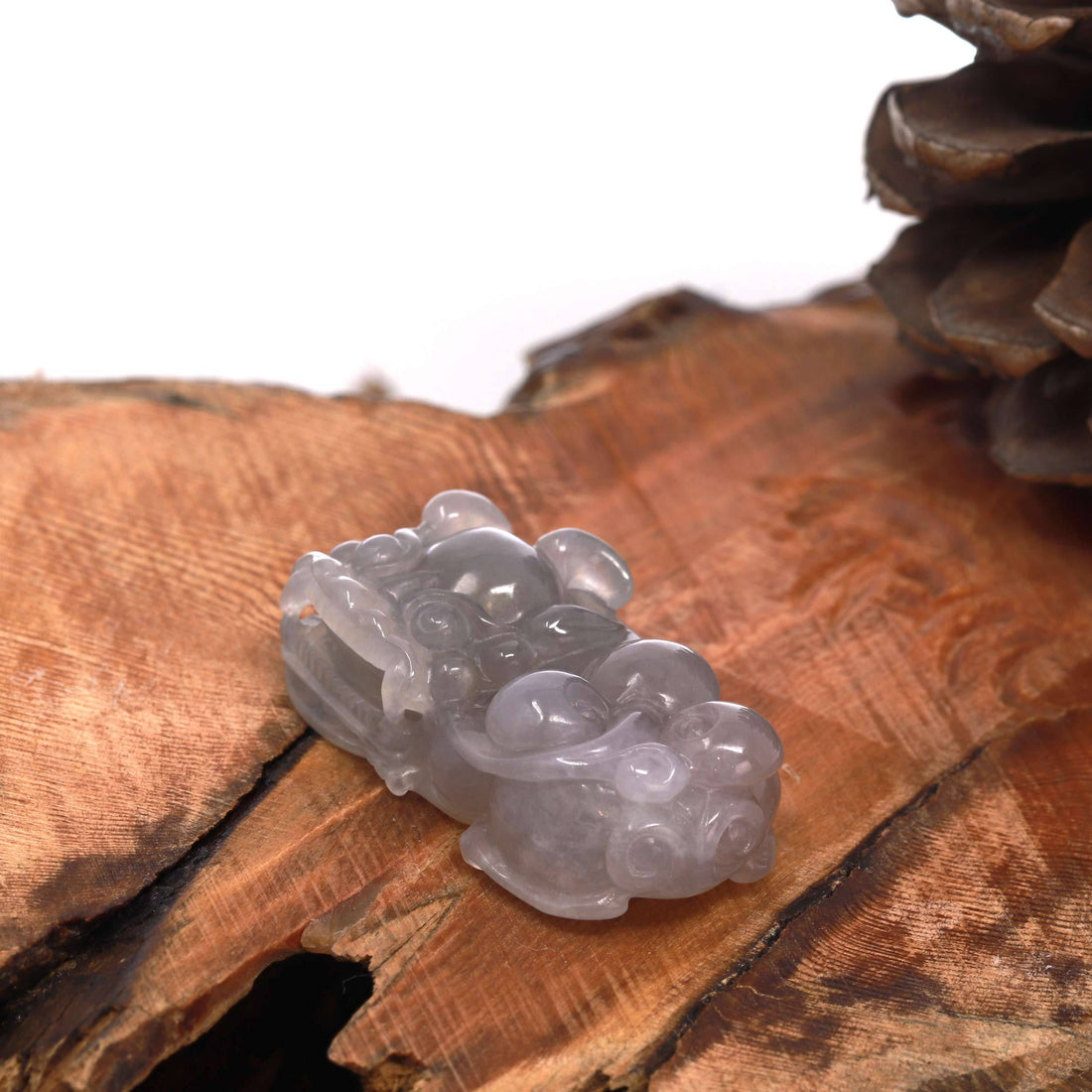 Baikalla Jewelry genuine jadeite carving Baikalla™ Pi Xiu Genuine Burmese Icy Lavender Jadeite Jade PiXiu Pendant Necklace (FengShui Lucky)