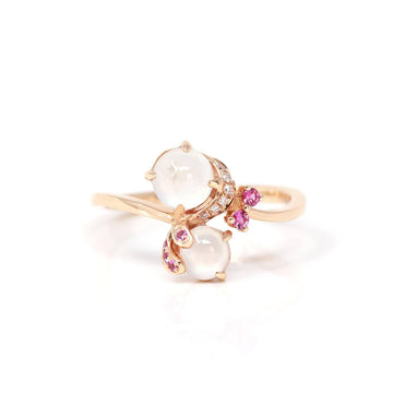 Baikalla Jewelry Jadeite Engagement Ring 5 Baikalla™ "Amelie" 18k Rose Gold Natural Ice Jadeite Engagement Ring With Diamonds