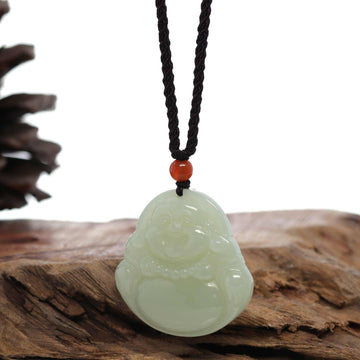 Baikalla Jewelry Jade Pendant Necklace Baikalla™ "Goddess of Compassion Buddha" Genuine White Jade Pendant Necklace