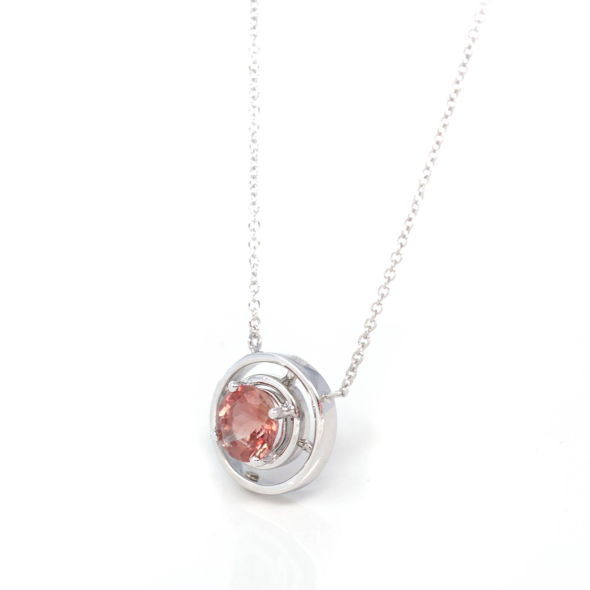 Baikalla Jewelry Gemstone Pendant Necklace 14k White Gold Genuine AAA Royal Garnet Pendant Necklace