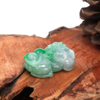 Baikalla Jewelry genuine jadeite carving High-End Pi Xiu Genuine Burmese apple green Jadeite Jade, PiXiu Pendant Necklace (FengShui Lucky)