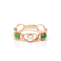 Baikalla Jewelry Jadeite Engagement Ring 5 Baikalla™ "Melba" 18k Rose Gold Natural Imperial Jadeite Wedding Band