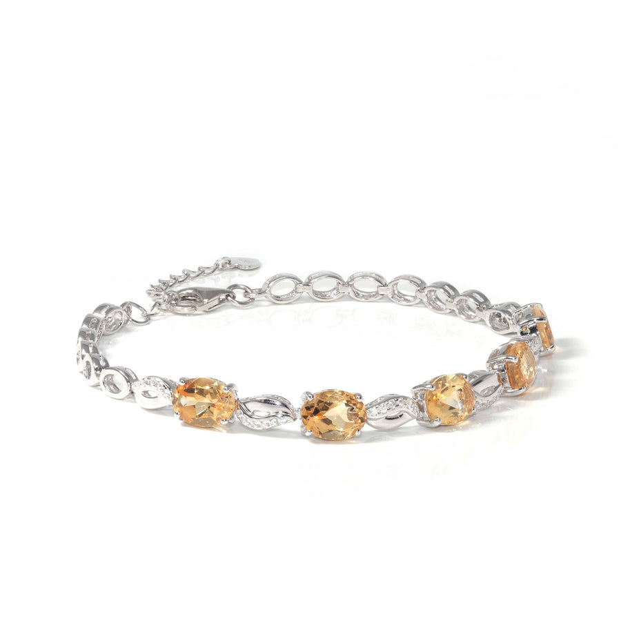 Baikalla Jewelry Sterling Silver Gemstone Bracelet Baikalla™ Sterling Silver Natural Amethyst & Citrine Bracelet For Her