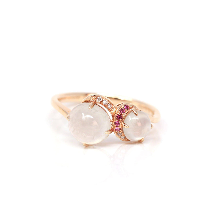 Baikalla Jewelry Jadeite Engagement Ring 5 Baikalla™ "Jules" 18k Rose Gold Natural Ice Jadeite Engagement Ring With Rubys & Diamonds