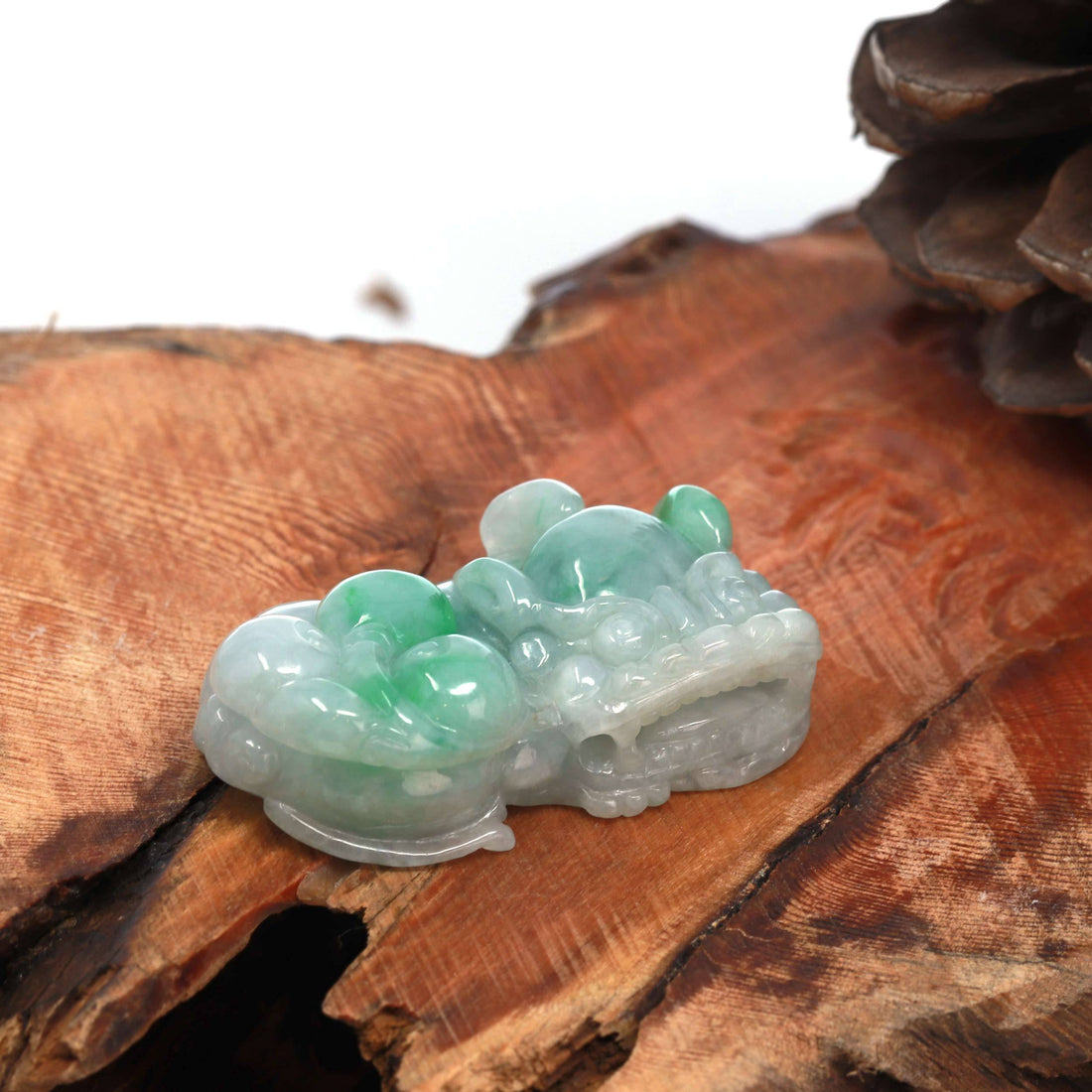 Baikalla Jewelry genuine jadeite carving Baikalla™ Pi Xiu Genuine Burmese Apple Green Jadeite Jade PiXiu Pendant Necklace (FengShui Lucky)