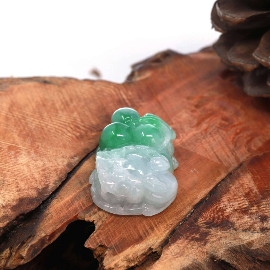 Baikalla Jewelry genuine jadeite carving Baikalla™ High-End Pi Xiu Genuine Burmese Apple Green Jadeite Jade PiXiu Pendant Necklace (FengShui Lucky)