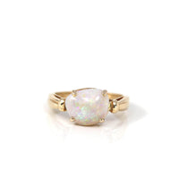 Baikalla Jewelry Gold Opal Ring 14k Yellow Gold Natural Australian Opal Ring