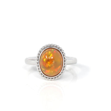 Baikalla Jewelry Gold Opal Ring 8 Baikalla™ "Charlotte" 18K Gold Ethiopian Opal Rope Ring