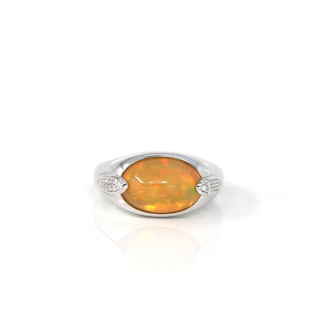 Baikalla Jewelry Gold Opal Ring "Charlotte" 18K Gold Ethiopian Opal Men's Ring