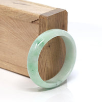 Baikalla Jewelry Jadeite Jade Bangle Bracelet Baikalla™ "Half-Round Oval Bangle" Genuine Burmese Vibrant Green Jadeite Jade Oval Bangle Bracelet (51.74 mm) #191