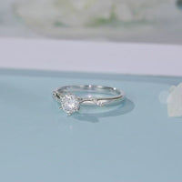 Baikalla™ "Deborah" Sterling Silver Moissanite 6 Prong Promise Ring