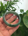 Forest Green Classic Real Jadeite Jade Bangle Bracelet (58.92mm) 