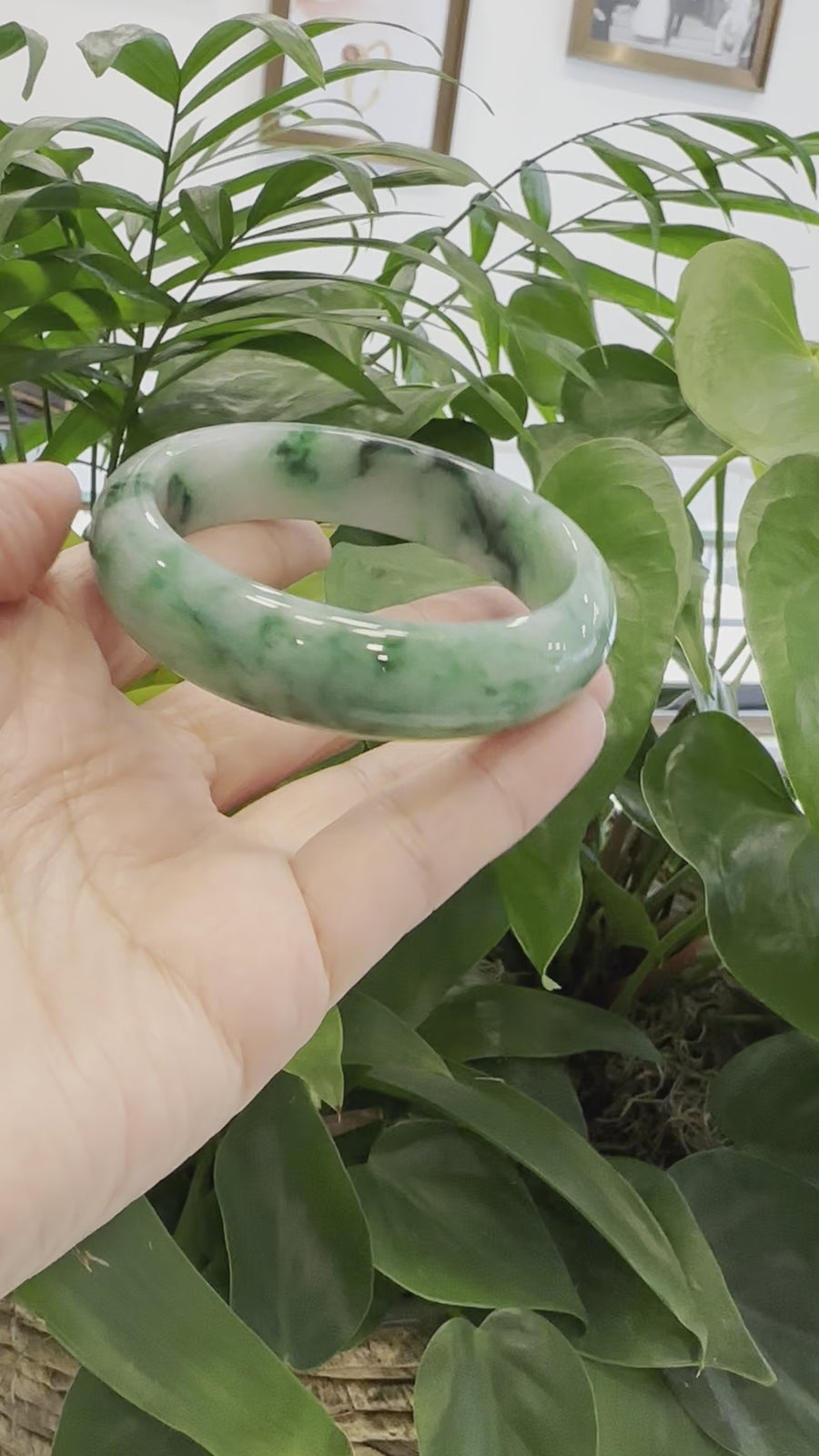 Baikalla Green Classic Real Jadeite Jade Bangle Bracelet (63.61mm) #389