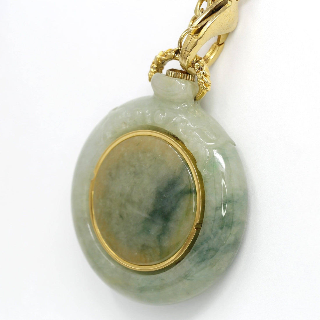 Baikalla Jewelry genuine jadeite carving Genuine Burmese Ice Jadeite Jade Pocket Watch (Art & Collectibles) (WA1)