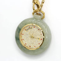 Baikalla Jewelry genuine jadeite carving Genuine Burmese Ice Jadeite Jade Pocket Watch (Art & Collectibles) (WA1)