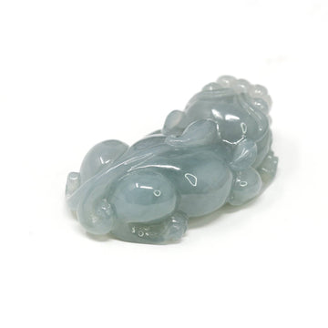 Baikalla Jewelry genuine jadeite carving Baikalla™ Pi Xiu Genuine Burmese Ice Jadeite Jade PiXiu Pendant Necklace ( FengShui Lucky)