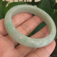 Genuine Burmese Green Jadeite Jade Bangle Bracelet (56.6mm)#SZS1001