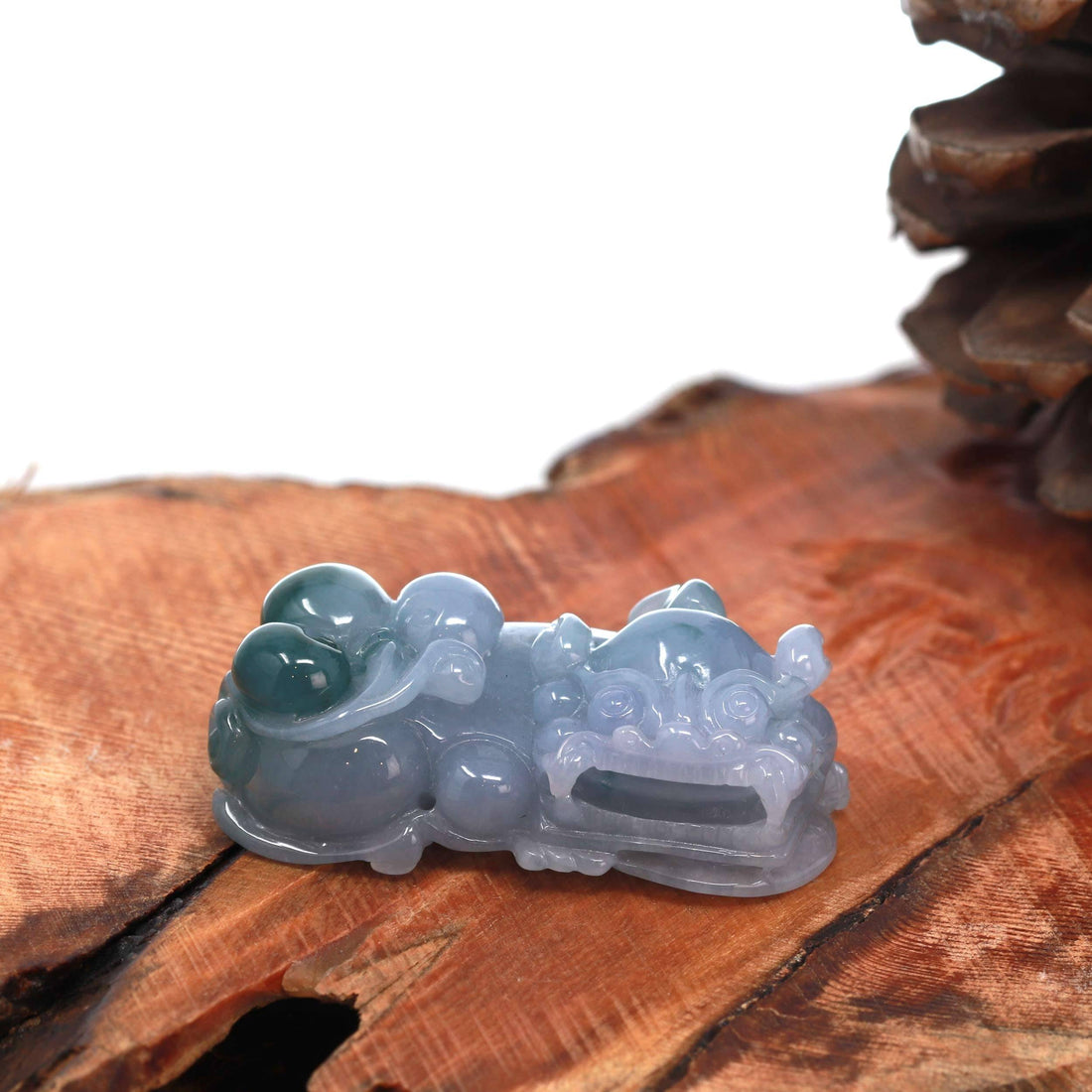 Baikalla Jewelry genuine jadeite carving W/O Jadeite Bead Necklace Baikalla™ Pi Xiu Genuine Burmese Blue Green Icy Jadeite Jade PiXiu Pendant Necklace (FengShui Lucky)
