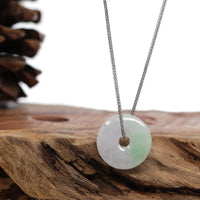 Baikalla Jewelry Jade Pendant Necklace Baikalla "Good Luck Button" Necklace Green and Lavender Jadeite Jade Lucky Ping An Kou Necklace