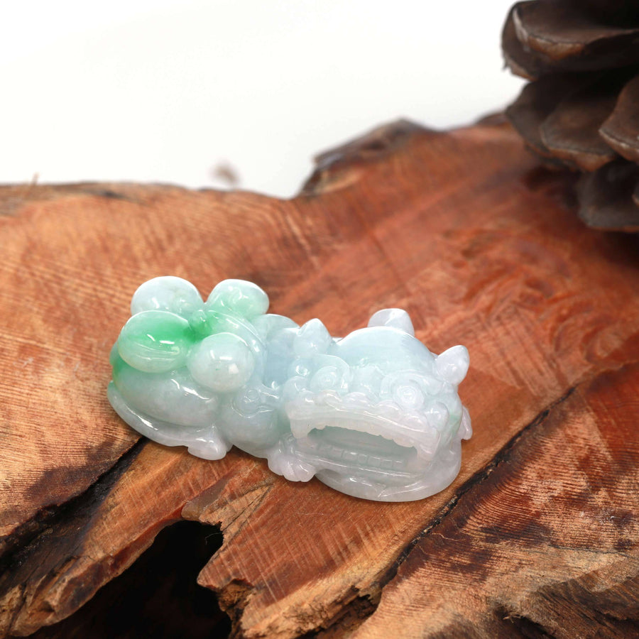 Baikalla Jewelry genuine jadeite carving Pendant Only Baikalla™ Pi Xiu Genuine Burmese Apple Green Jadeite Jade PiXiu Pendant Necklace (FengShui Lucky)