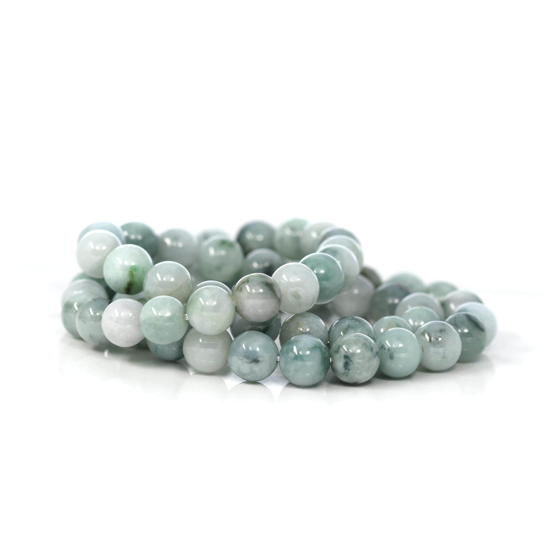 Baikalla Jewelry jade beads bracelet 6.5 inches Jadeite Jade 10mm Round Blue Green Beads Bracelet (10mm)