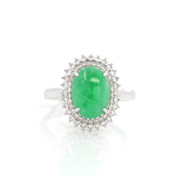 Baikalla Jewelry Jadeite Engagement Ring 6 Baikalla™ "Classic Double Halo" 18k White Gold Natural Imperial Green Jadeite Engagement Ring With Diamonds
