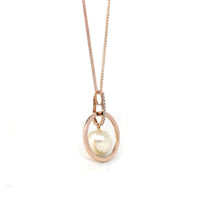 Baikalla Jewelry Gemstone Pendant Necklace 18k White Gold  White Pearl Necklace With CZ