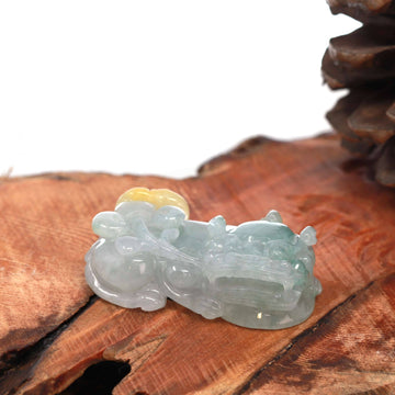 Baikalla Jewelry genuine jadeite carving Pendant Only Baikalla™ Pi Xiu Genuine Burmese Translucent Jadeite Jade PiXiu Pendant Necklace (FengShui Lucky)