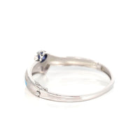Baikalla Jewelry Silver Gemstone Bracelet Sterling Silver Lab-Created Blue Opal Bracelet with Oval Lab-Created Blue Tanzanite