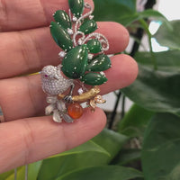 "Bird on A Tree" Baikalla Jewelry Signature Neck-piece Brooch Necklace