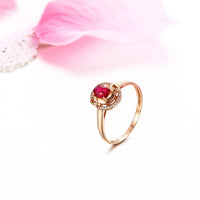 Baikalla Jewelry Gold Ruby Ring Baikalla™ 18k Rose Gold & Natural A Ruby (1/2 ct ) Ring With Diamonds