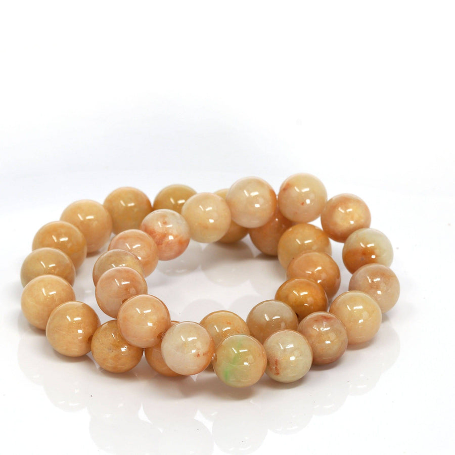 Baikalla Jewelry jade beads bracelet Genuine Jadeite Jade Round Beads Bracelet ( 13 mm ) For Men