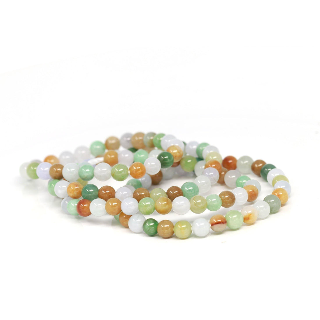 Baikalla Jewelry jade beads bracelet Genuine Jadeite Jade Round Multiple Colors Beads Bracelet ( 7 mm )
