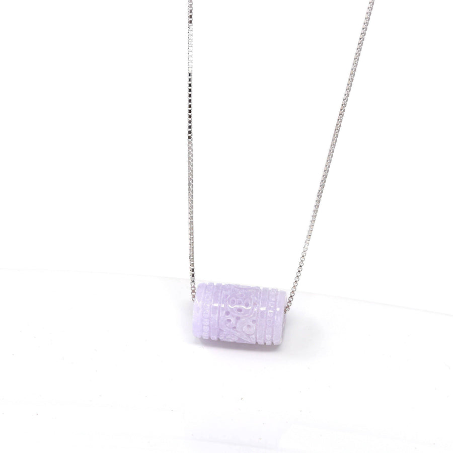 Baikalla Jewelry Jade Pendant Necklace Baikalla™ "Good Luck Button" Necklace Real Lavender Jade Lucky TongTong Pendant Necklace