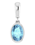 Baikalla Jewelry Gold Aquamarine Necklace 14k White Gold Genuine Oval Aquamarine Pendant Necklace