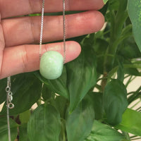 Baikalla™ "Good Luck Button" Necklace Real Vibrant Green Jade Lucky TongTong Pendant Necklace
