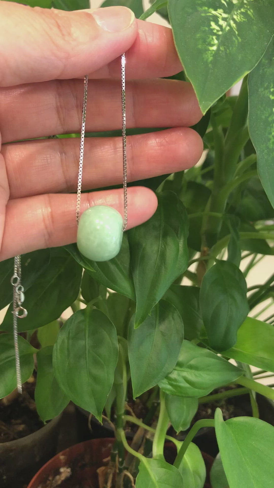 Baikalla™ "Good Luck Button" Necklace Real Vibrant Green Jade Lucky TongTong Pendant Necklace