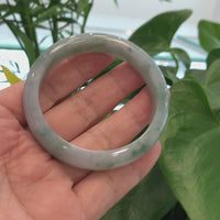 Genuine Burmese Jadeite Jade Bangle Bracelet (57.4 mm) #T158