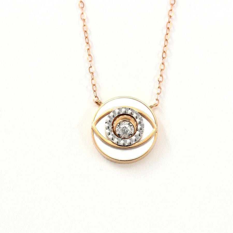 Baikalla Jewelry Gemstone Pendant Necklace Baikalla™ 18K Rose Gold & Ruby Diamond Evil Eyes Pendant Necklace (4 in 1)