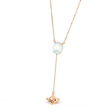 Baikalla Jewelry 18k Gold Jadeite Necklace Baikalla™ "Morning Glory" 18k Rose Gold Genuine Burmese Jadeite Necklace With Diamonds