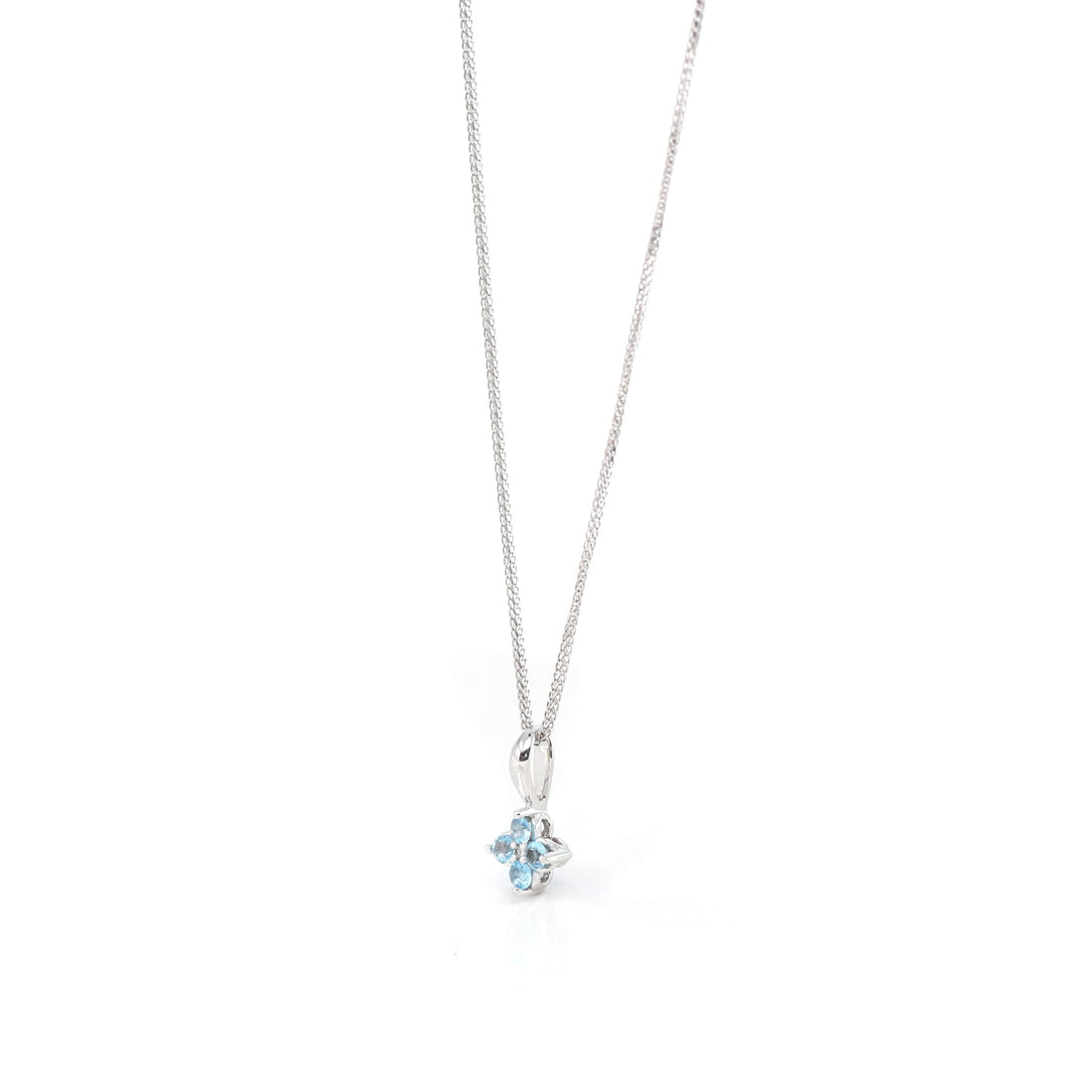 Baikalla Jewelry Gemstone Pendant Necklace Topaz / 14K White Gold 14k White Gold AA Four Styles Of Birthstones, 4 stone Necklace with Diamonds