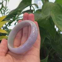 High-quality Lavender Natural Burmese Jadeite Jade Oval Bangle (57.66 mm ) #287