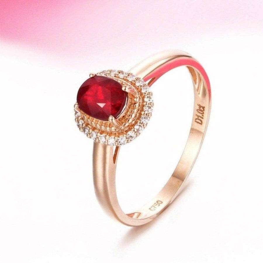 Baikalla Jewelry Gold Ruby Ring 7 Baikalla™  18k Rose Gold & Natural Ruby Ring (0.52 ct ) with Diamonds