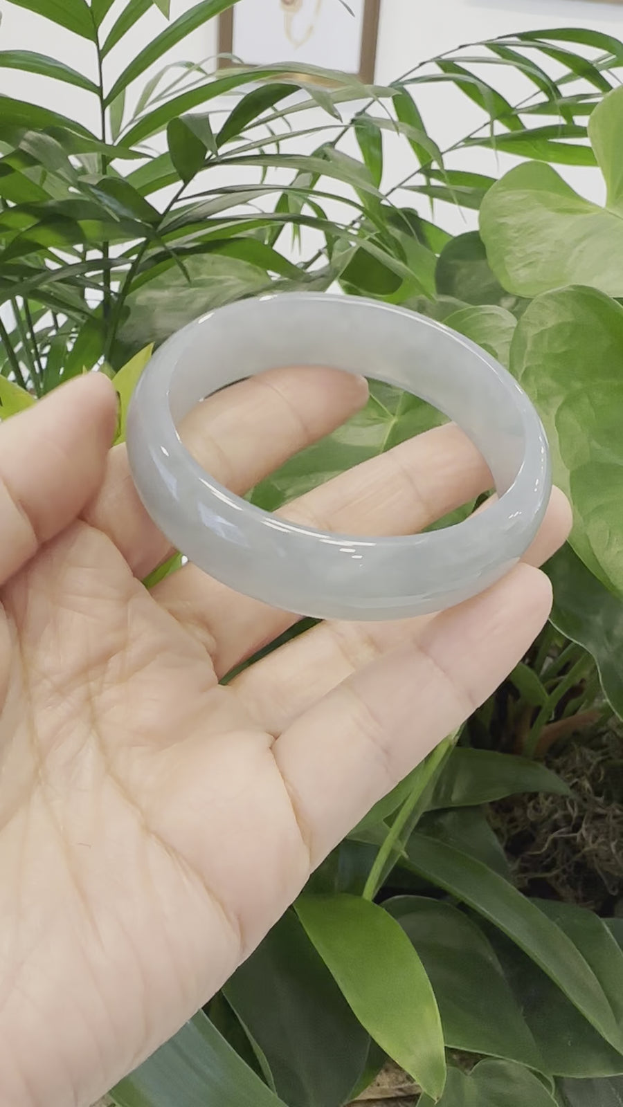 Genuine Burmese Ice Jadeite Jade Bangle Bracelet ( 60.53 mm )#958