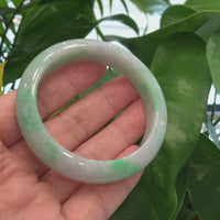 Baikalla™ "Classic Bangle" Genuine Jadeite Jade Lavender Green Bangle Bracelet (56.29mm)#370