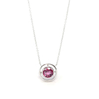 Baikalla Jewelry Gemstone Pendant Necklace Purple Garnet 14k White Gold Genuine AAA Royal Red Sunstone Pendant Necklace