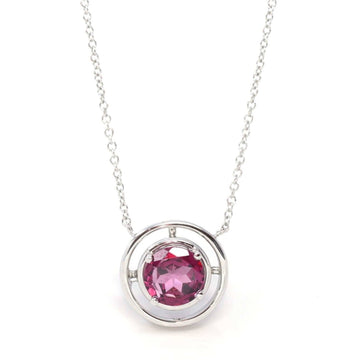 Baikalla Jewelry Gemstone Pendant Necklace Purple Garnet 14k White Gold Genuine AAA Royal Garnet Pendant Necklace
